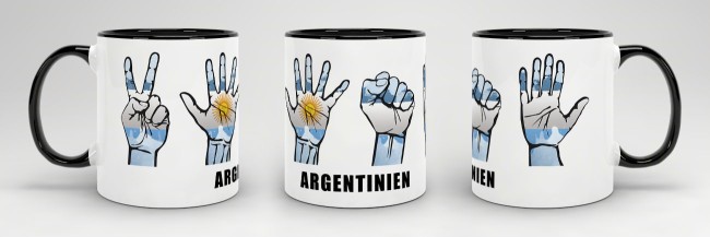 Tasse Handzeichen Argentinien Schwarz