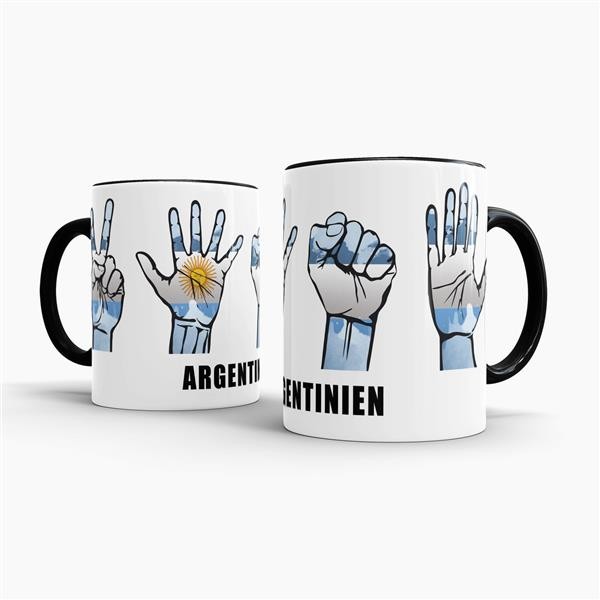 Tasse Handzeichen Argentinien Schwarz
