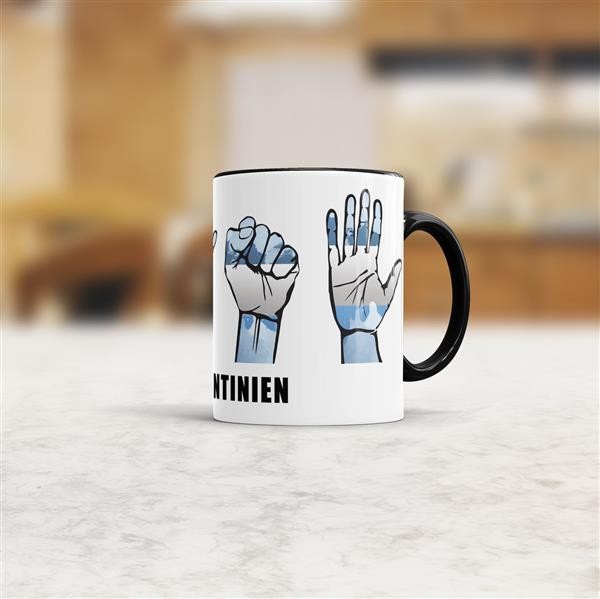 Tasse Handzeichen Argentinien Schwarz