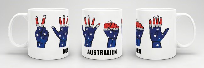 Tasse Handzeichen Australien