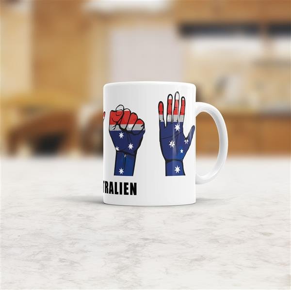 Tasse Handzeichen Australien