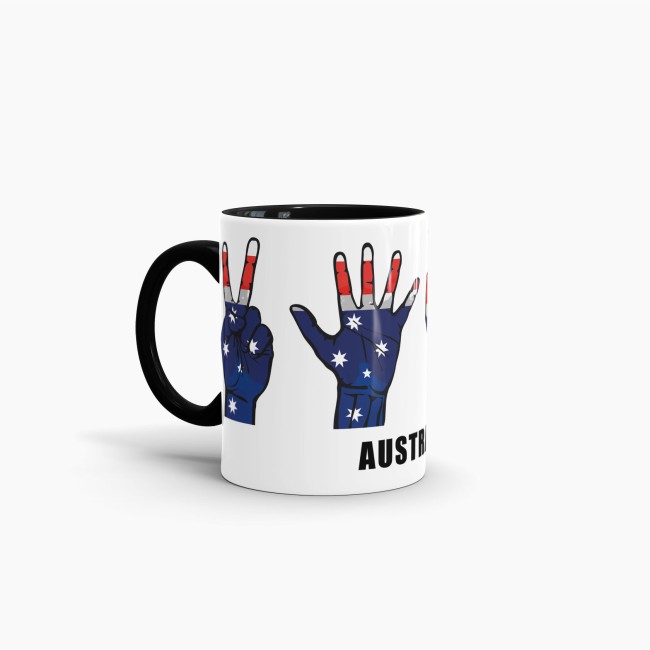 Tasse Handzeichen Australien Schwarz