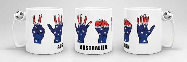 Tasse Handzeichen Australien Fussball