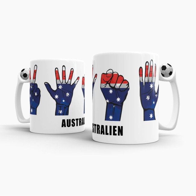 Tasse Handzeichen Australien Fussball