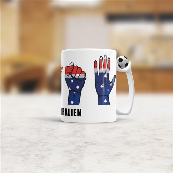 Tasse Handzeichen Australien Fussball