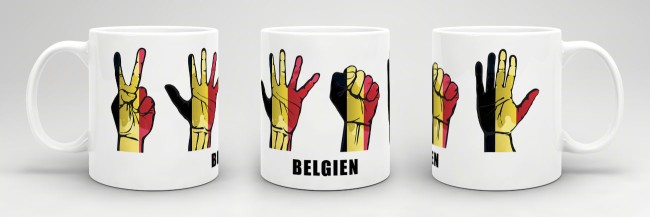 Tasse Handzeichen Belgien
