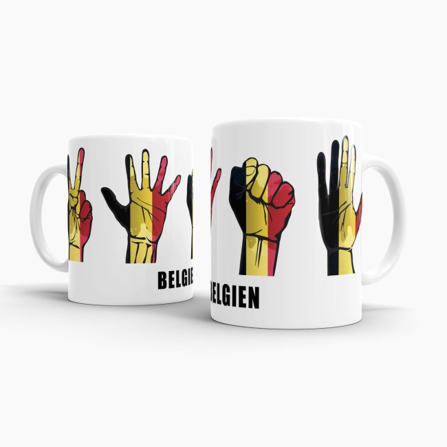 Tasse Handzeichen Belgien