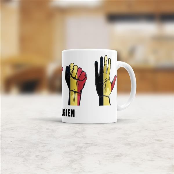 Tasse Handzeichen Belgien