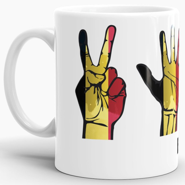 Tasse Handzeichen Belgien