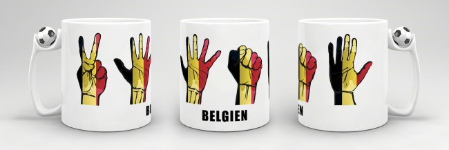 Tasse Handzeichen Belgien Fussball