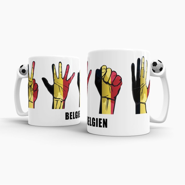 Tasse Handzeichen Belgien Fussball
