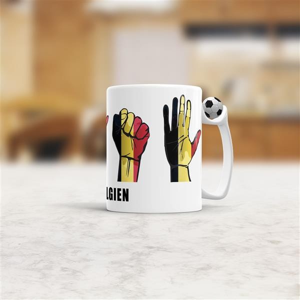Tasse Handzeichen Belgien Fussball