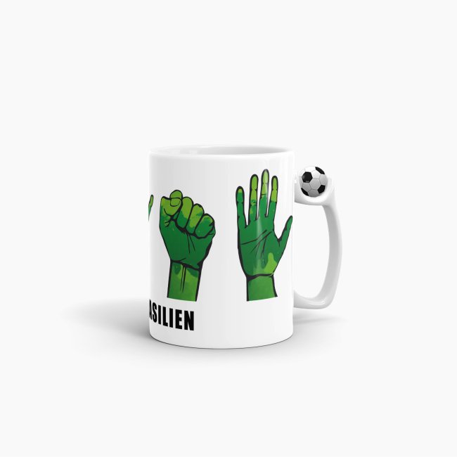 Tasse Handzeichen Brasilien Fussball