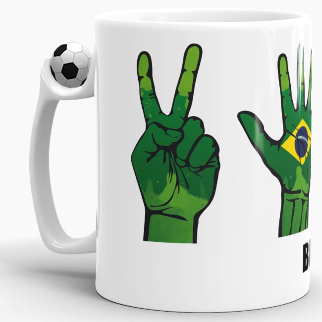 Tasse Handzeichen Brasilien Fussball