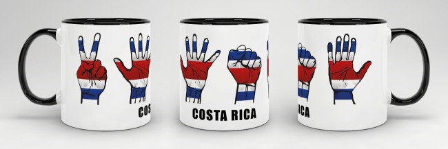 Tasse Handzeichen Costa Rica Schwarz