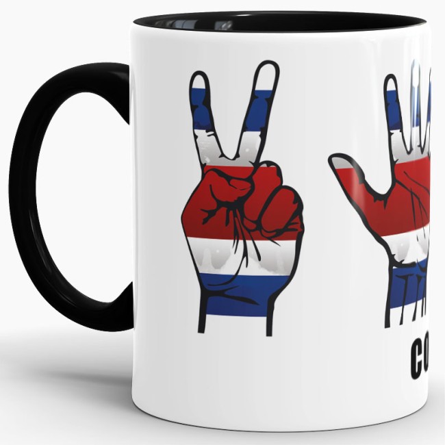 Tasse Handzeichen Costa Rica Schwarz