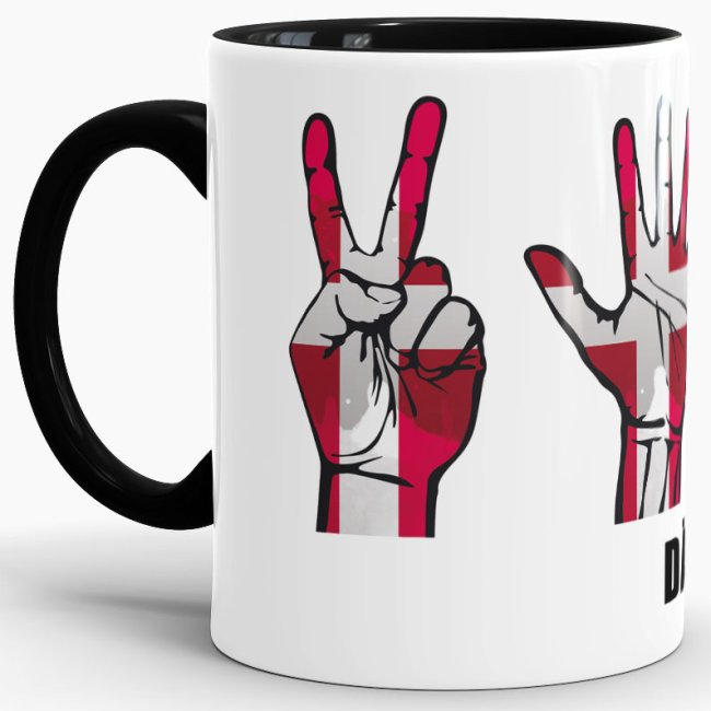 Tasse Handzeichen D&auml;nemark Schwarz
