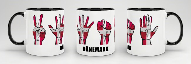 Tasse Handzeichen D&auml;nemark Schwarz