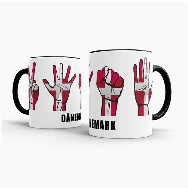 Tasse Handzeichen D&auml;nemark Schwarz