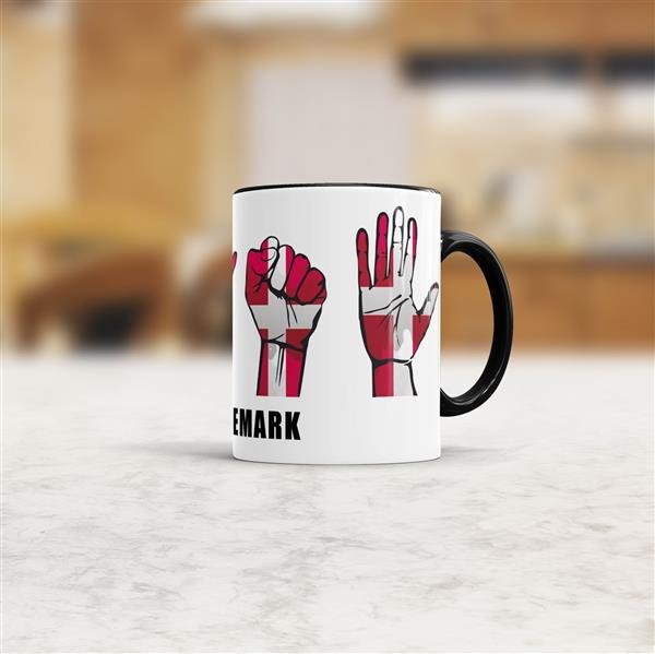 Tasse Handzeichen D&auml;nemark Schwarz