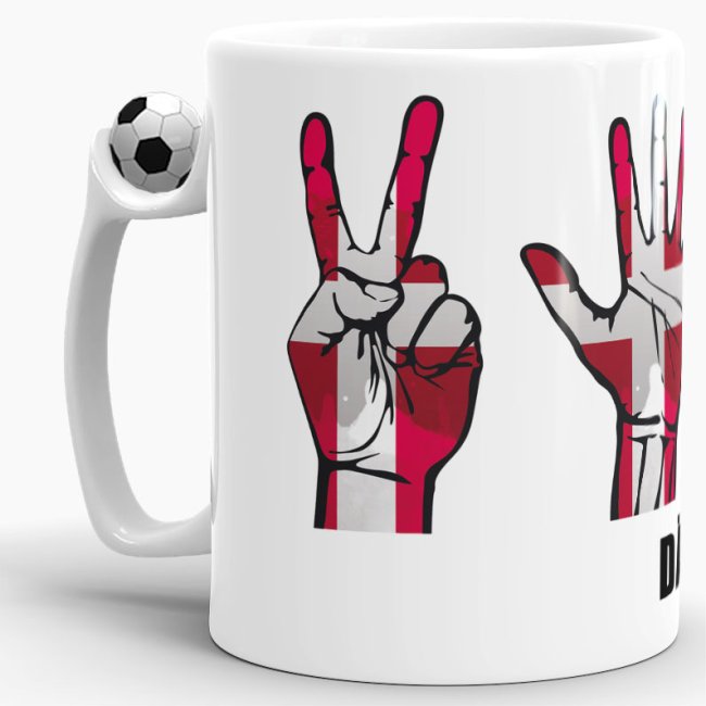 Tasse Handzeichen D&auml;nemark Fussball