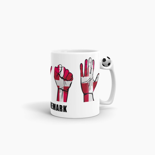 Tasse Handzeichen D&auml;nemark Fussball