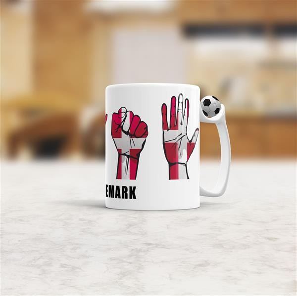 Tasse Handzeichen D&auml;nemark Fussball