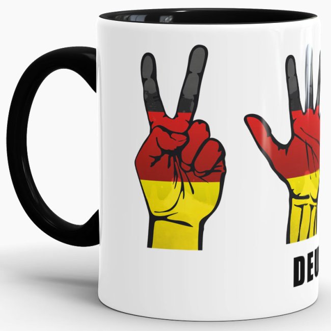 Tasse Handzeichen Deutschland Schwarz