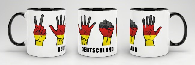 Tasse Handzeichen Deutschland Schwarz