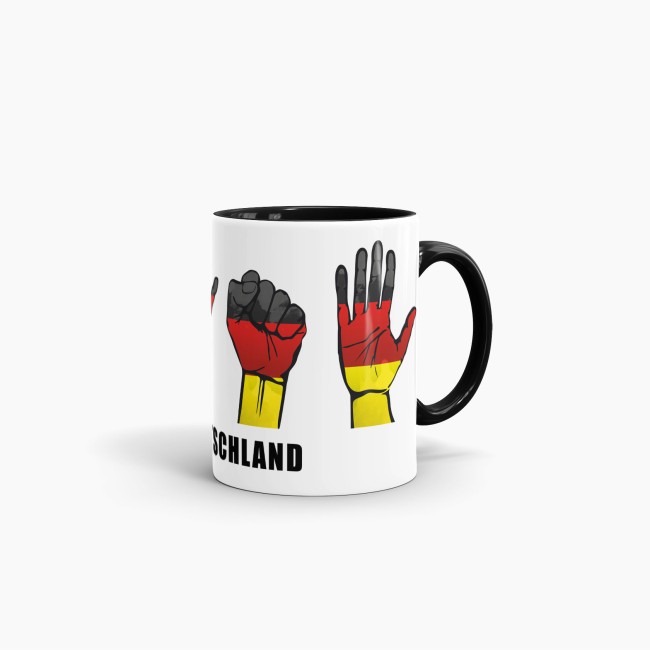 Tasse Handzeichen Deutschland Schwarz