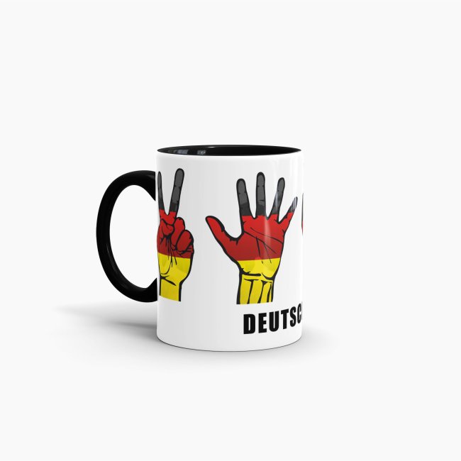 Tasse Handzeichen Deutschland Schwarz