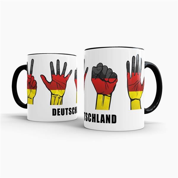 Tasse Handzeichen Deutschland Schwarz