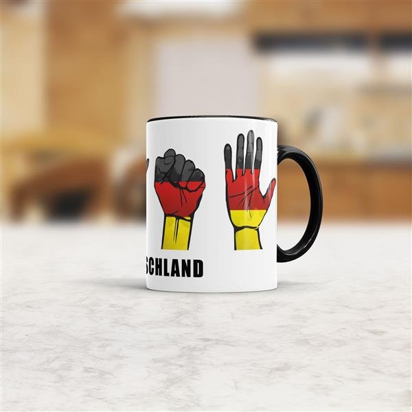 Tasse Handzeichen Deutschland Schwarz