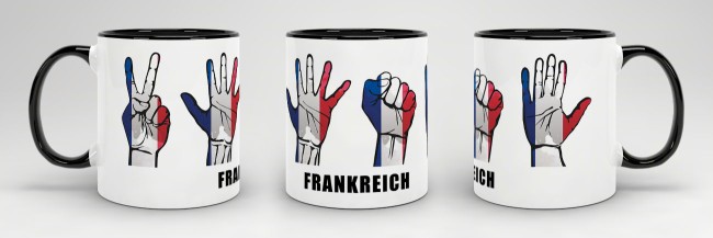Tasse Handzeichen Frankreich Schwarz