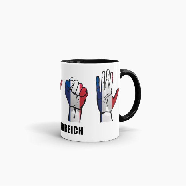 Tasse Handzeichen Frankreich Schwarz