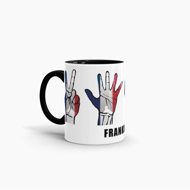 Tasse Handzeichen Frankreich Schwarz