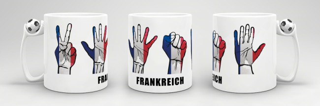 Tasse Handzeichen Frankreich Fussball