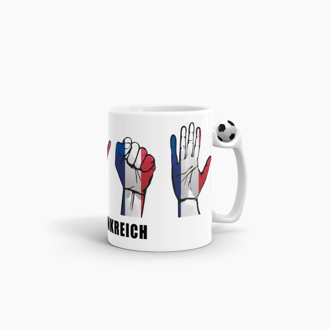 Tasse Handzeichen Frankreich Fussball