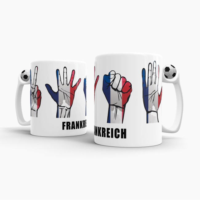 Tasse Handzeichen Frankreich Fussball