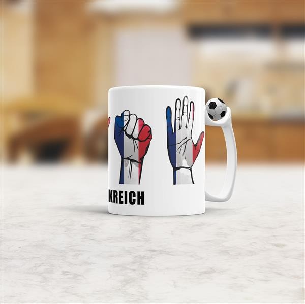 Tasse Handzeichen Frankreich Fussball