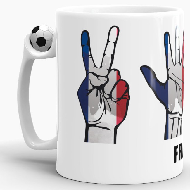 Tasse Handzeichen Frankreich Fussball