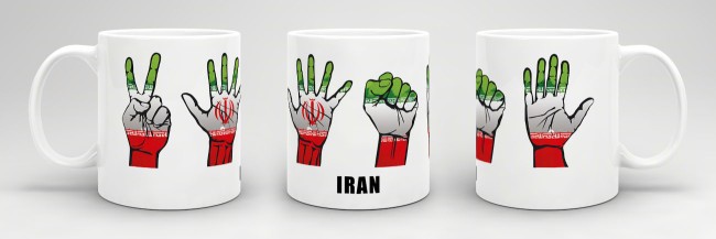 Tasse Handzeichen Iran