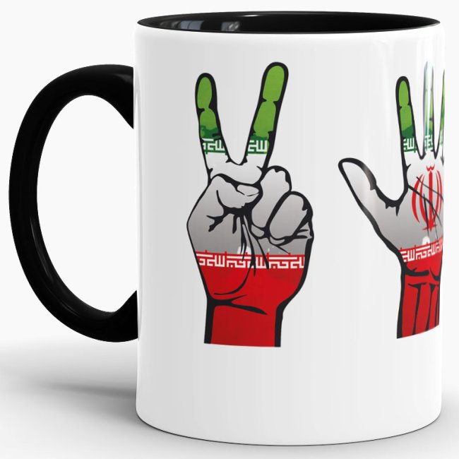 Tasse Handzeichen Iran Schwarz