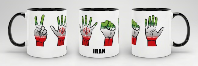 Tasse Handzeichen Iran Schwarz