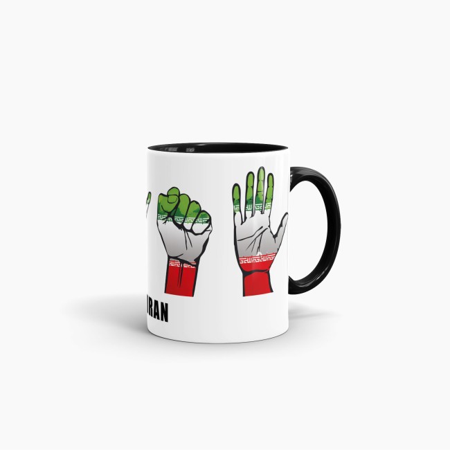 Tasse Handzeichen Iran Schwarz