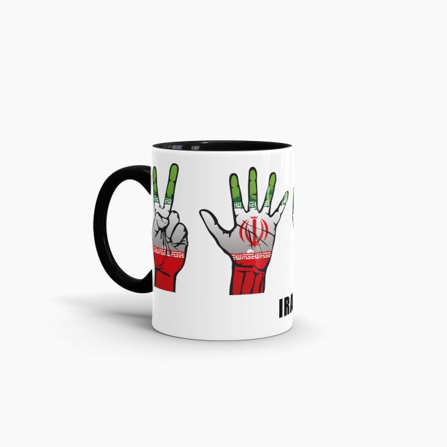 Tasse Handzeichen Iran Schwarz