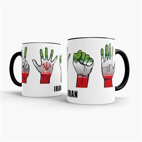 Tasse Handzeichen Iran Schwarz