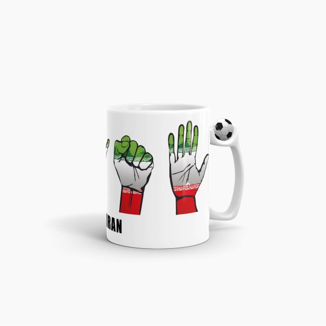 Tasse Handzeichen Iran Fussball