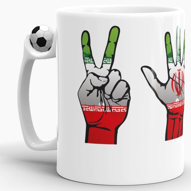 Tasse Handzeichen Iran Fussball
