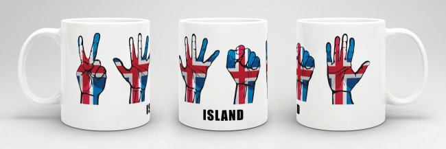 Tasse Handzeichen Island
